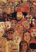 Portrait of the Artist Sur rounded by Masks James Ensor